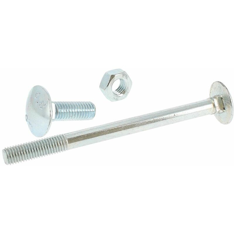 Trcc M7x100 Stahl 8.8 Verzinkt Din 603 + Mutter - Trcc M7x100 Stahl 8.8 Verzinkt Din 603 + Mutter