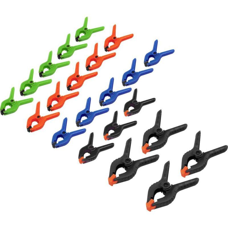 Set Mit 22 Basetech Mini-klemmen 1529585 Länge: 90 Mm - Set Mit 22 Basetech Mini-klemmen 1529585 Länge: 90 Mm