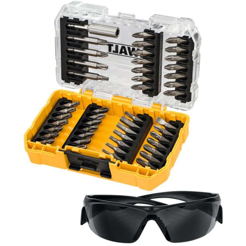 Dewalt Zubehör – 47-teiliges Schraubendreher-zubehörset, Schutzbrille Dt70703