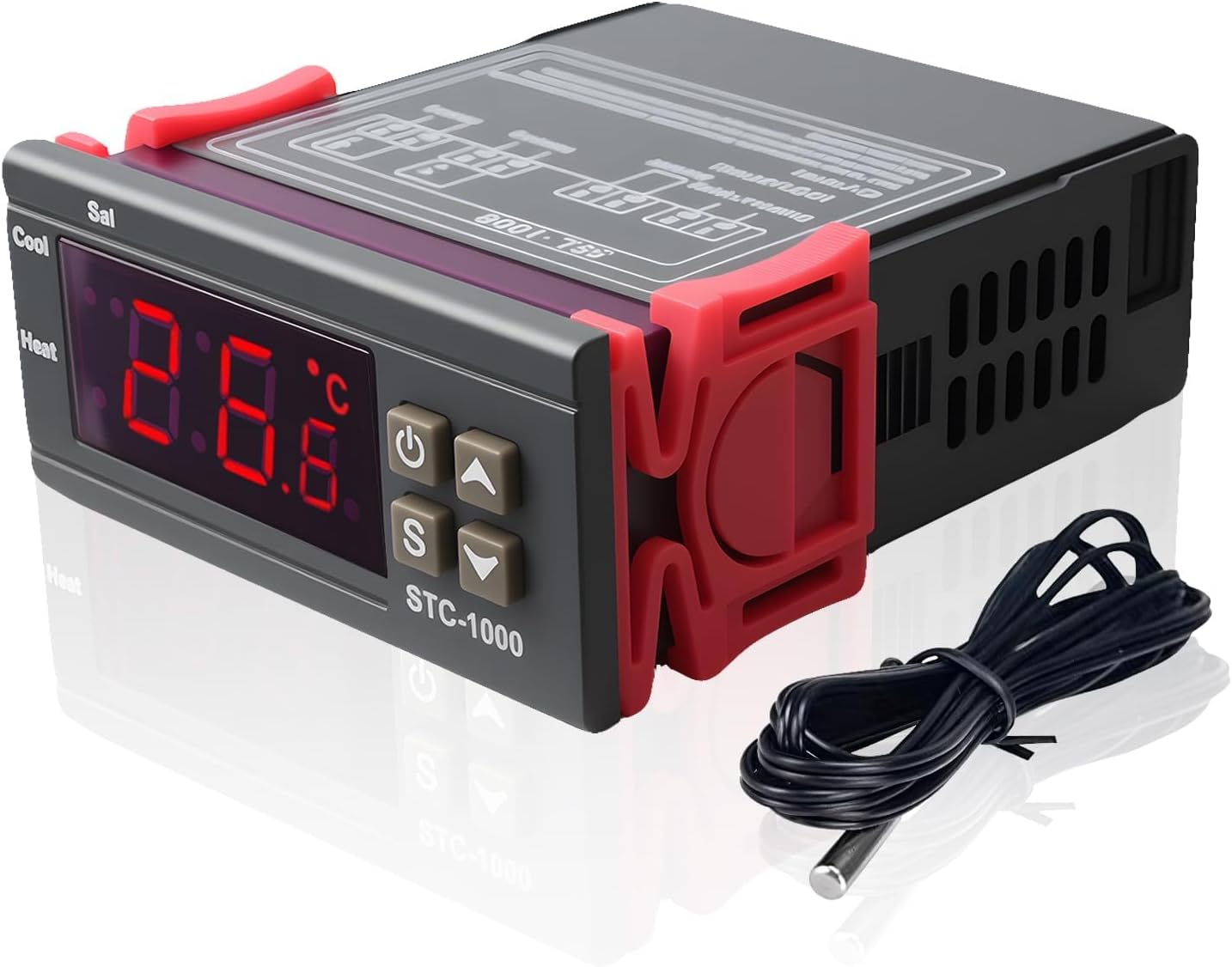 Temperaturregler Stc-1000 – 1 Stück – Abs – Heizen Und Kühlen – Aquarium Und Kühlschrank – Schwarz