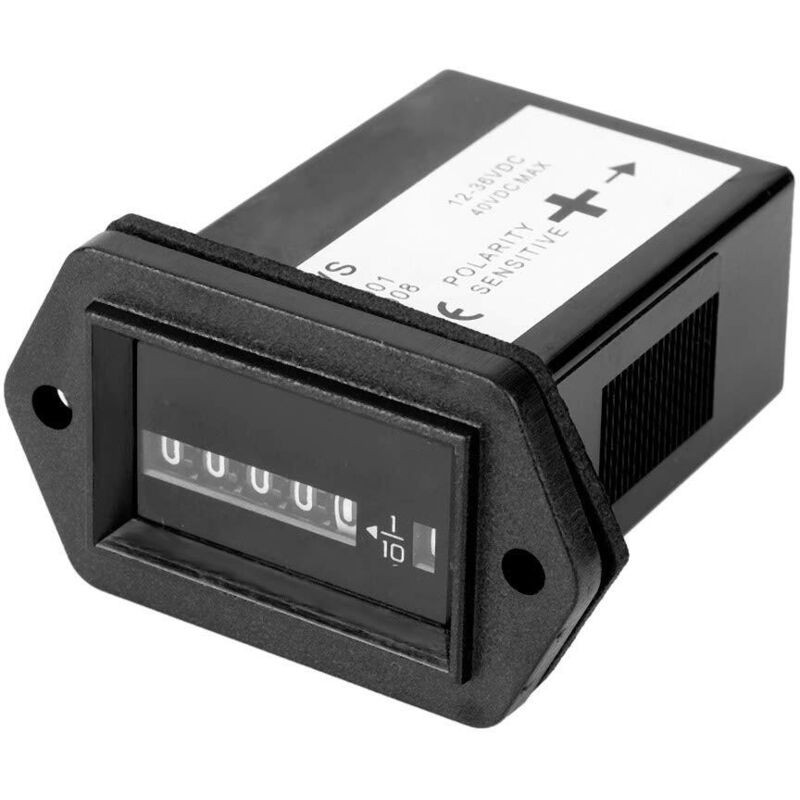 Jeffergarden Mechanischer Betriebsstundenzähler, Dc12-36v Professioneller Motorbetriebsstundenzähler Für Lkw, Boote, Pkw, Traktoren, Rasenmäher, Generatoren