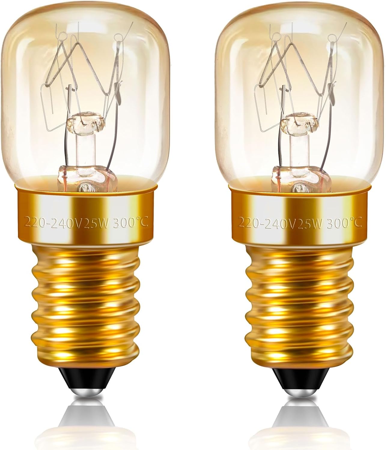 E14-ofenlampe – 2er-pack – Robustes Glas – Dimmbar Bis 300 °c – Für Mikrowellen Und Kühlschränke – 22 X 48 Mm