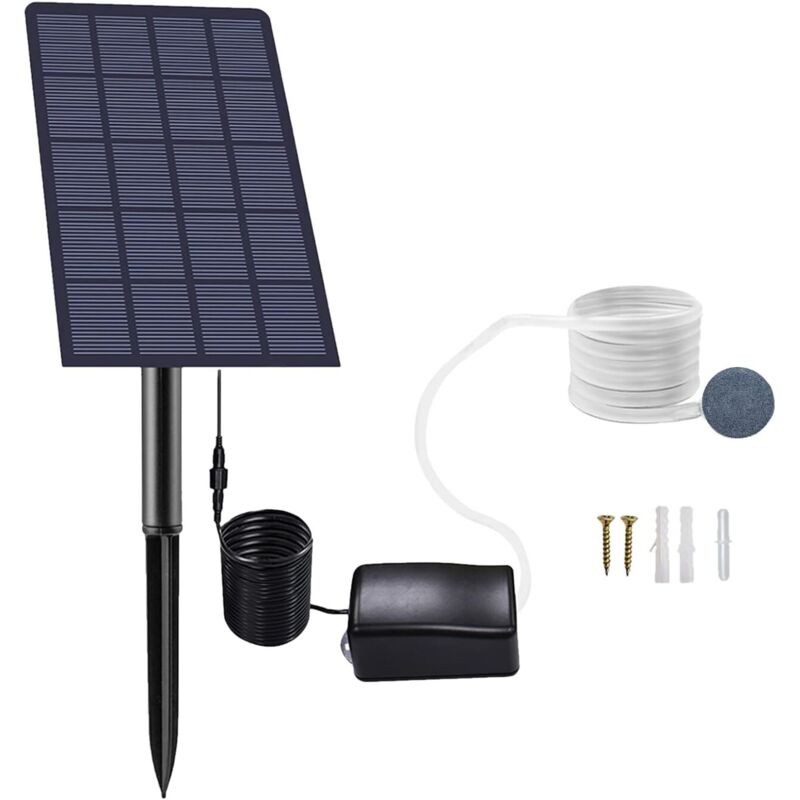 Lntyq 2,5w Solar-teichbelüfter, Solar-teichpumpe, Solar-sauerstoffpumpe Mit Schlauch Und Ausströmerstein Zum Einstecken, Belüfter Für Garten- Und Angelteiche