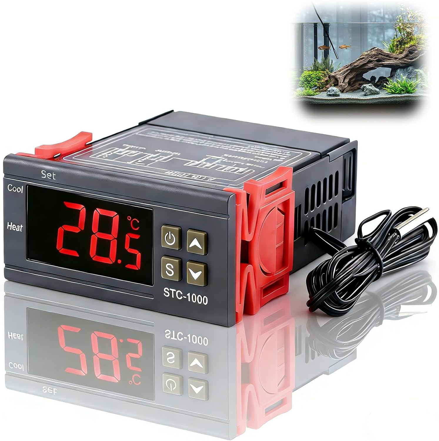 Temperaturregler Stc-1000 – 1 Stück – Abs-gehäuse – Heizung Und Kühlung – Aquarium Und Kühlschrank – Schwarz