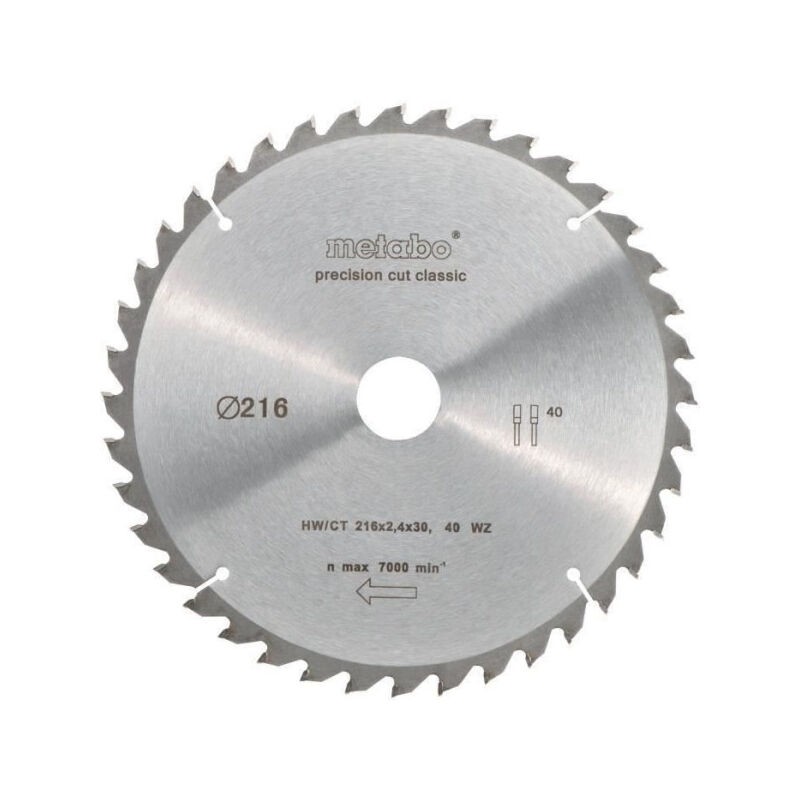 Metabo Kreissägeblatt Hw/ct 216 X 30 X 2,4/1,8 - Metabo Kreissägeblatt Hw/ct 216 X 30 X 2,4/1,8