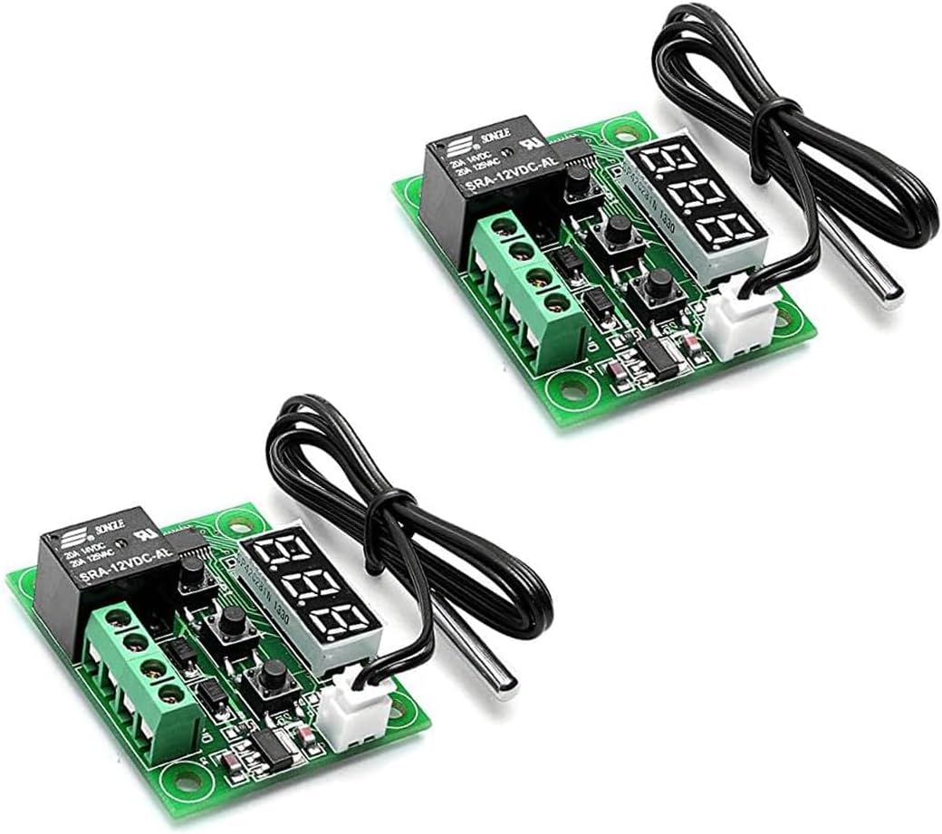 Thermostatrelais – 2er-pack – 12 V Dc – Wasserdichter Ntc-sensor – Temperaturregelung – 50 Bis 110 °c