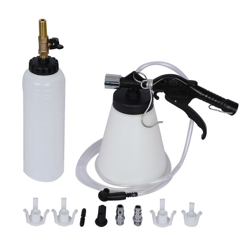 Wiltec Bremsenentlüftungsgerät – 1-liter-tank – 6–12 Bar Druck – Mit Adaptern – Druckluftwerkzeug Für Die Fahrzeugwartung