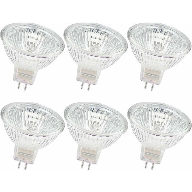 Gabrielle 6er-pack Mr16 12v 50w Gu5.3 Zweipol-halogenlampen, Dimmbar, Warmweiß 2800k