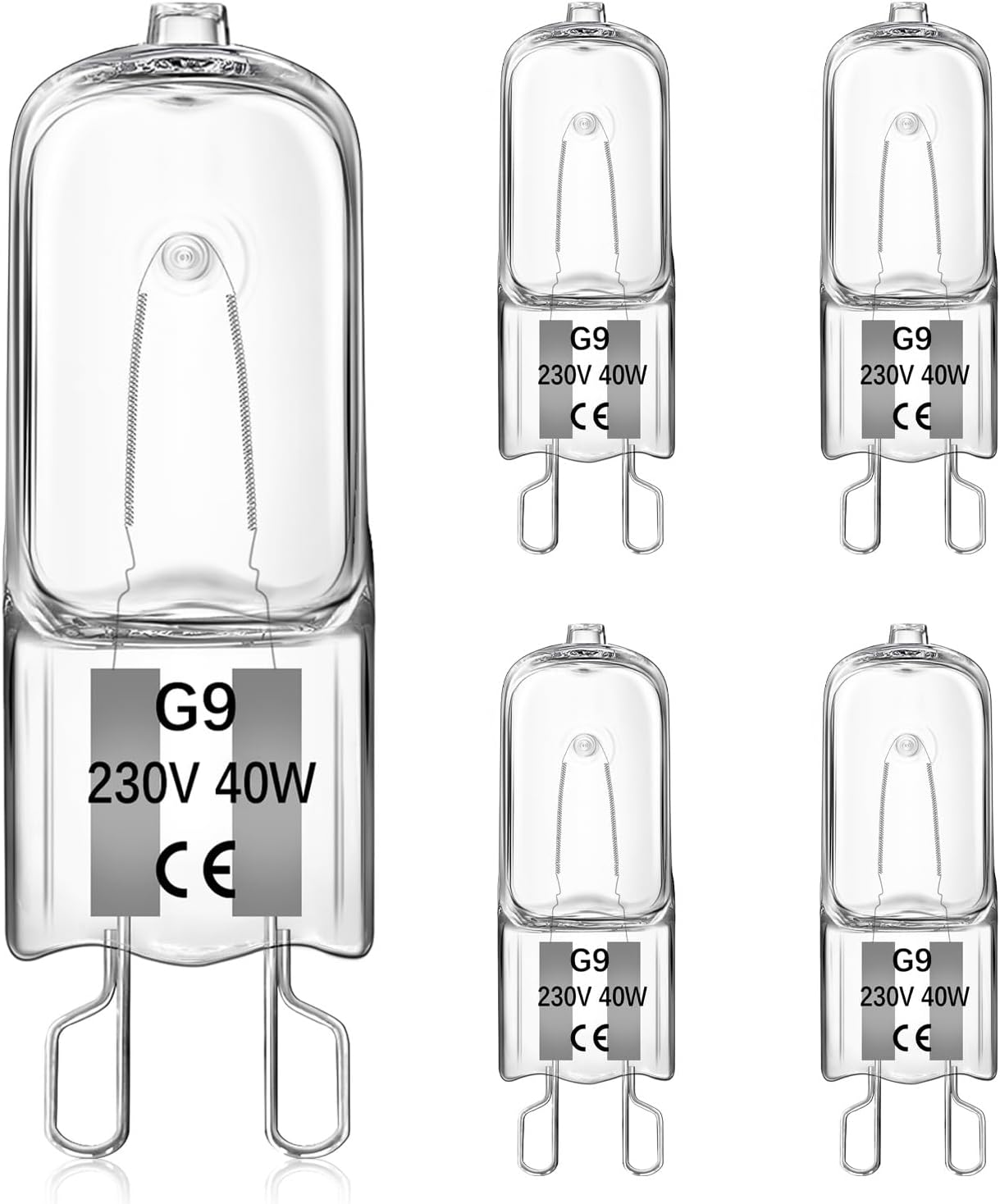 G9-halogenlampe – 5er-pack – Robustes Glas – 40 W, 230 V – Für Backofen Und Mikrowelle – Warmweiß