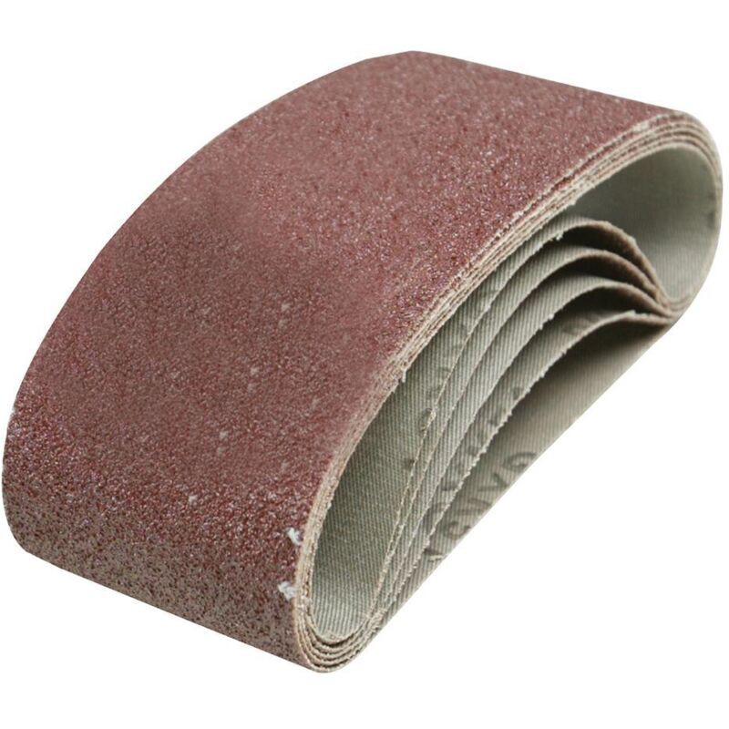 Silverline – 5er-pack Schleifbänder 75 X 457 Mm – Körnung 40 Zum Schleifen Von Holz, Lack Und Metall – Gx51-geweberücken