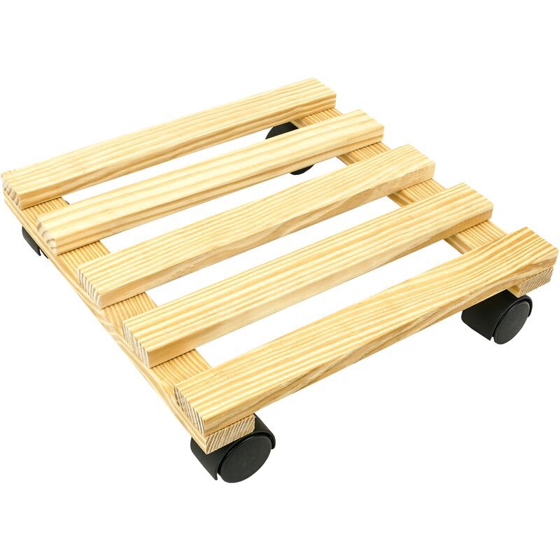 Primematik - 30 Cm Quadratische Holzplattform Mit Rollen - Primematik - 30 Cm Quadratische Holzplattform Mit Rollen