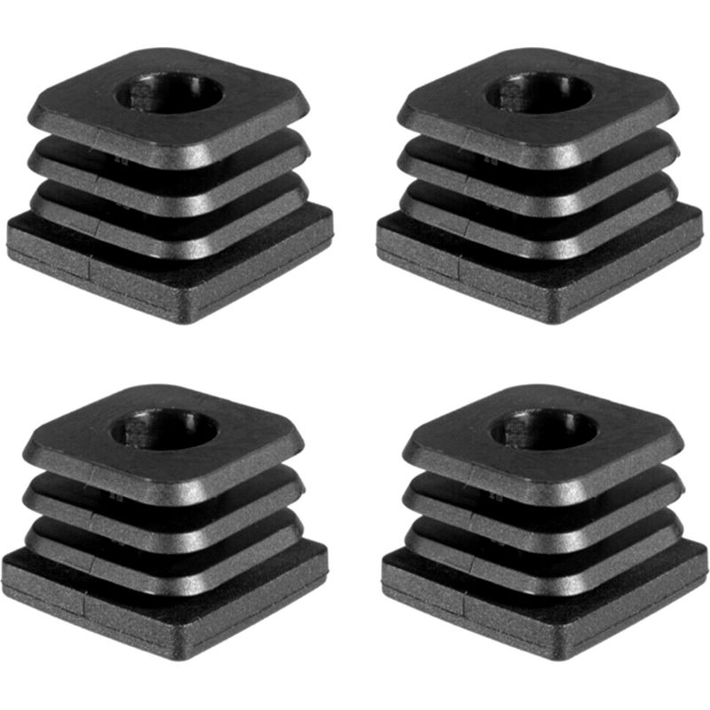 4x Vierkant-rohrendkappe 45x45mm Max. 200kg Gewinde Für M8 Schraube Verstellbarer Fuß Schwarz Möbelregal Werkzeug