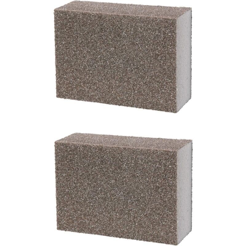 2x Schleifschwämme, Handschleifschaber, 100x70x25mm, 4-seitig, Universal-schleifkeile, Körnung 80