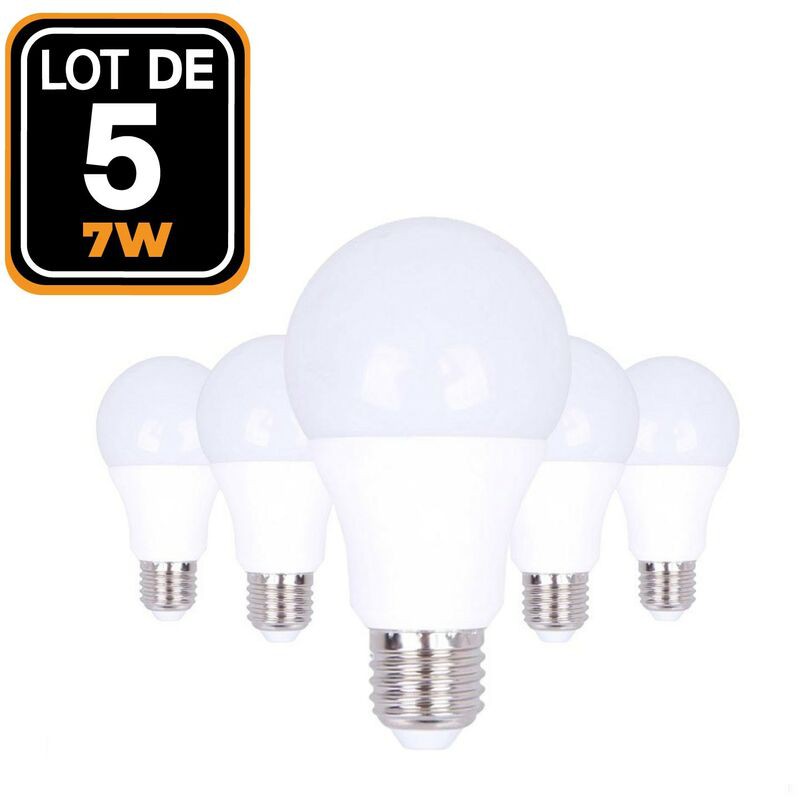 E27 7w 3000k Led-lampen, 5er-pack, Hohe Helligkeit