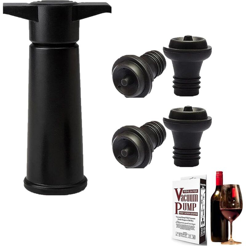 Wein-vakuumpumpe + 4 Wiederverwendbare Verschlüsse, Hält Wein Bis Zu 7 Tage Frisch, Weinzubehör