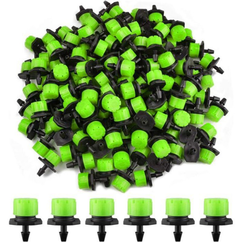 200 Stück Verstellbare Bewässerungstropfer, 1/4'' Mikro-durchfluss-tropfbewässerungssystem Tropfkopf-nebeldüsen
