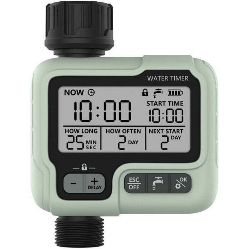 Bewässerungstimer – Wasserdicht Nach Ipx5 – Großes Lcd-display – Bewässerungsdauer: 1 Sekunde Bis 99 Minuten