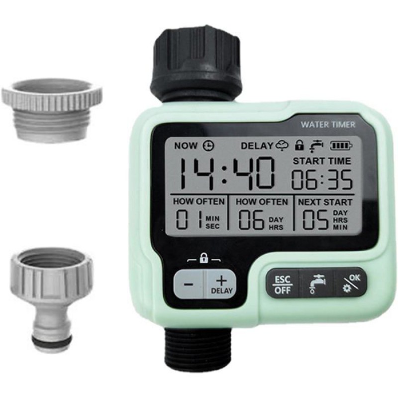 Programmierbarer Bewässerungstimer, Automatischer Bewässerungsregler Mit Regenverzögerung Für Garten Und Rasen