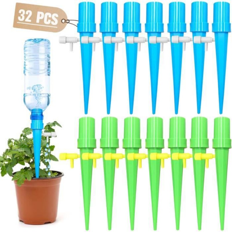 32-teiliges Tropfbewässerungsflaschen-set, Tropfbewässerungssystem Mit Einstellbaren Ventilen, Automatischer Rasensprenger