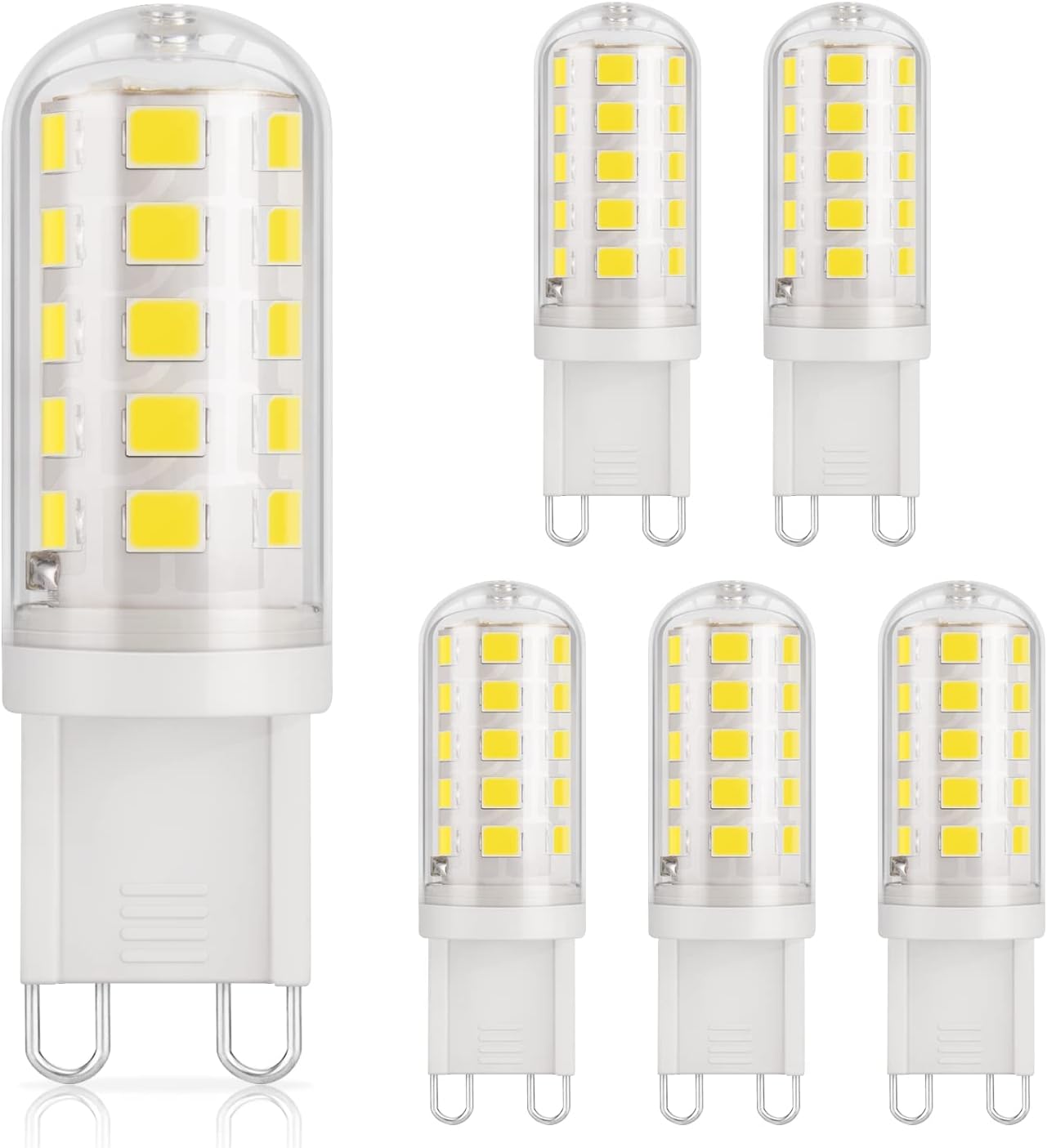 G9 3w Led-lampe, Kaltweiß 6000k, Keramiksockel, Energiesparend, Ersetzt 30w Halogenlampe Für Wohnzimmer, Küche, Büro, 6er-pack