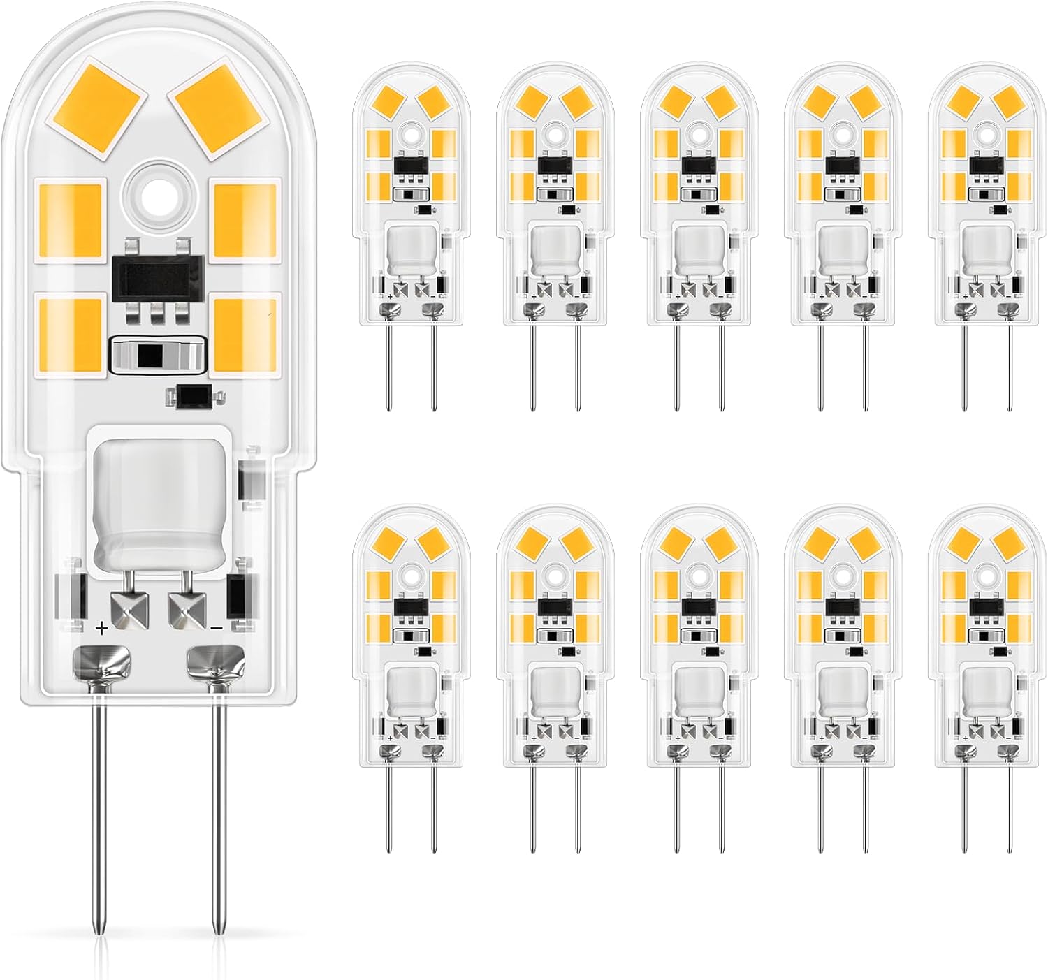 G4 Led-lampe, 12 V, Warmweiß (3000 K), 1,5 W, Energiesparlampe Für Dunstabzugshauben Und Kronleuchter, Nicht Dimmbar, 10er-packung