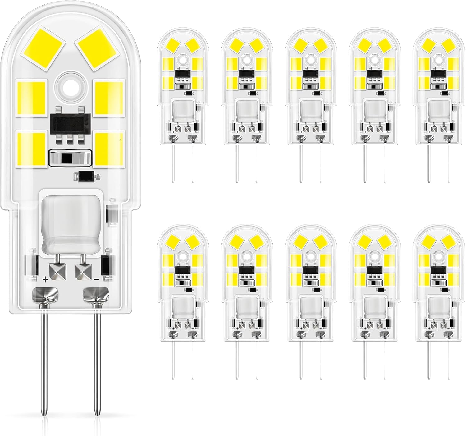 G4 Led-lampe, 12 V, Kaltweiß (6000 K), Silizium, Energiesparlampe, Für Küchenabzugshauben Und Kronleuchter, 10er-pack