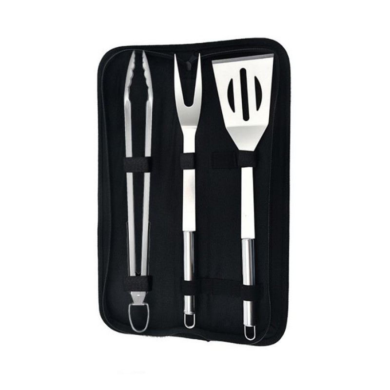 Grillbesteck, Grillzubehör, Grillset, Grillutensilien, Campinggeschirr, 3-teilig