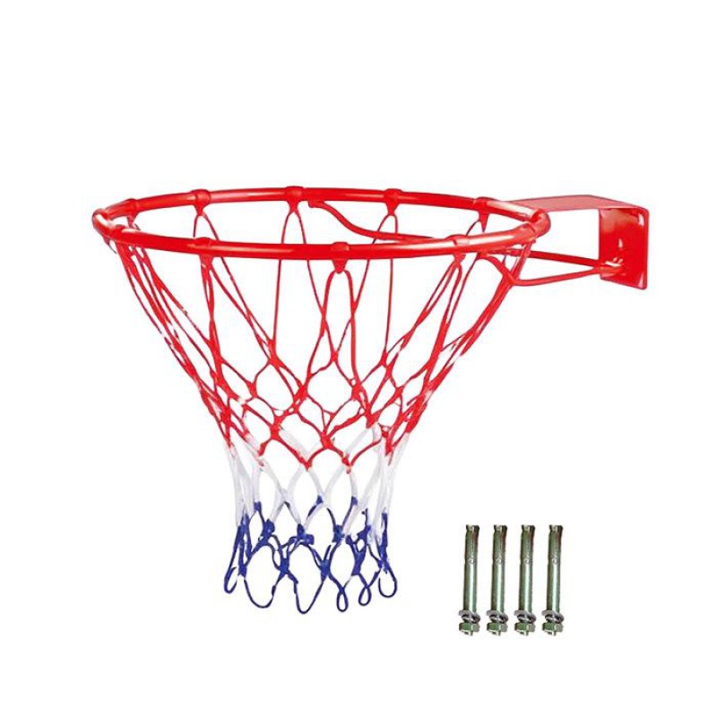 Relaxdays Wandbasketballkorb Mit Netz Und Dübeln, Für Den Außenbereich, Ø: 45 Cm, Eisenring, Orange