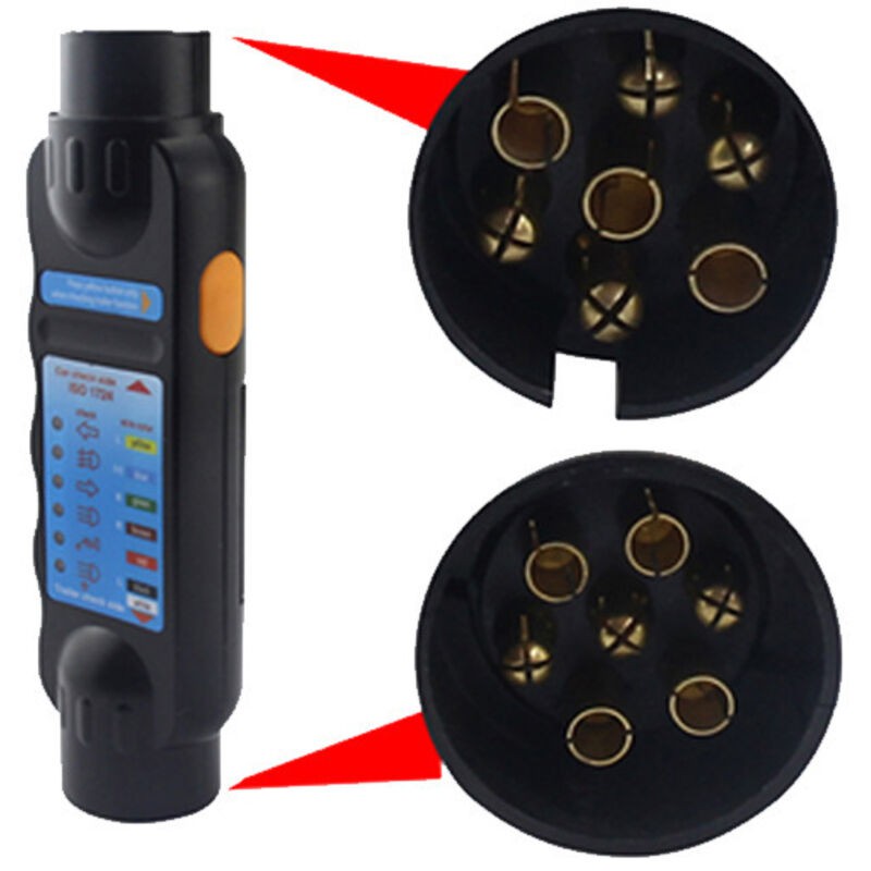 Ahlsen 7-poliger Stecker-tester Für Anhänger, 12v 7-poliger Anhängerstecker-tester, Diagnosegerät Für Die Anhängerbeleuchtungsschaltung Von Pkw, Wohnmobilen Und Anhängern