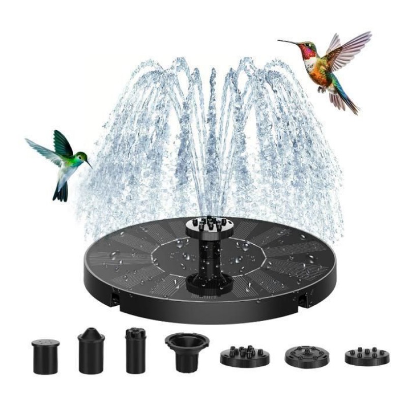Solarbetriebener Gartenbrunnen, Schwimmende Solar-teichpumpe Mit 7 Düsen, Solarbrunnen Für Gartenteiche Und Wasserspiele
