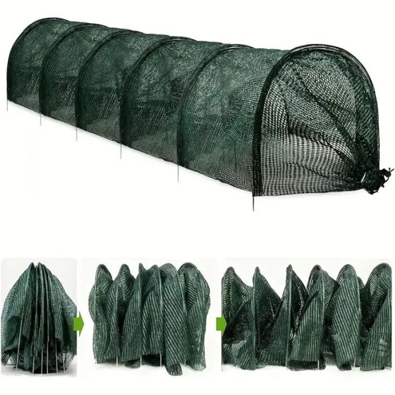 2-in-1 Tragbares Mini-gewächshaus, Schattierungsnetz, Tunnel, Sonnenschutz Und Hitzeschutz Für Gemüse Und Pflanzen Im Garten, Wetterfest Und Langlebig