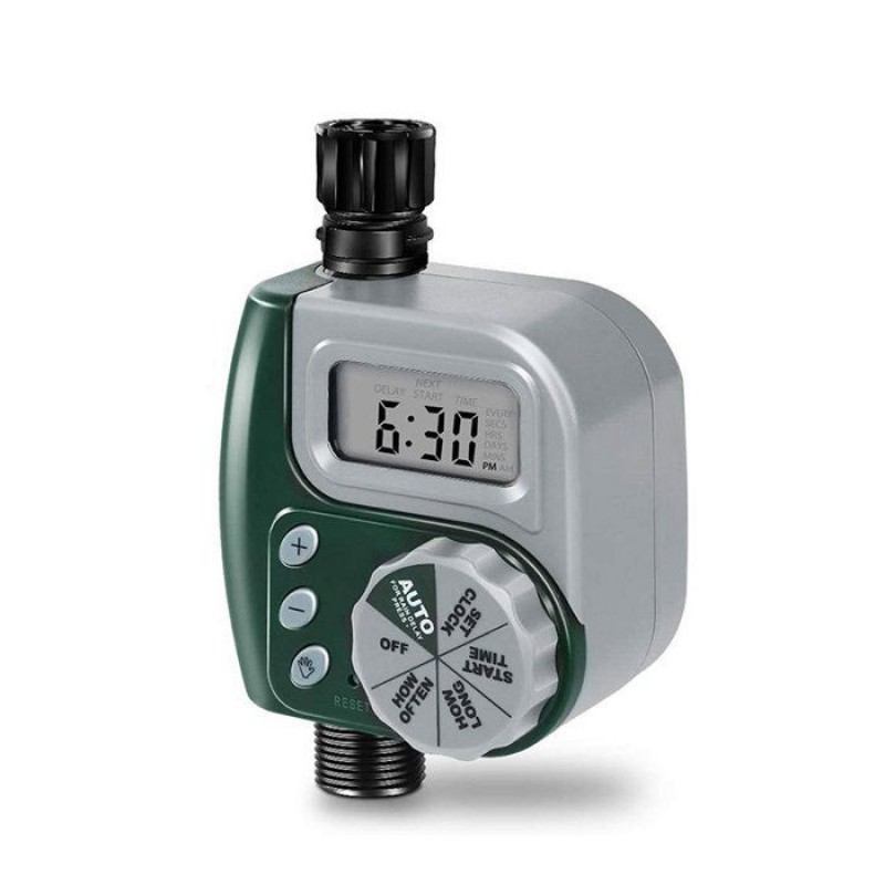 Programmierbarer Automatischer Bewässerungstimer Mit Manuellem Modus Und Regenverzögerung, Für Die Gartenbewässerung, Grün (batterien Nicht Enthalten)