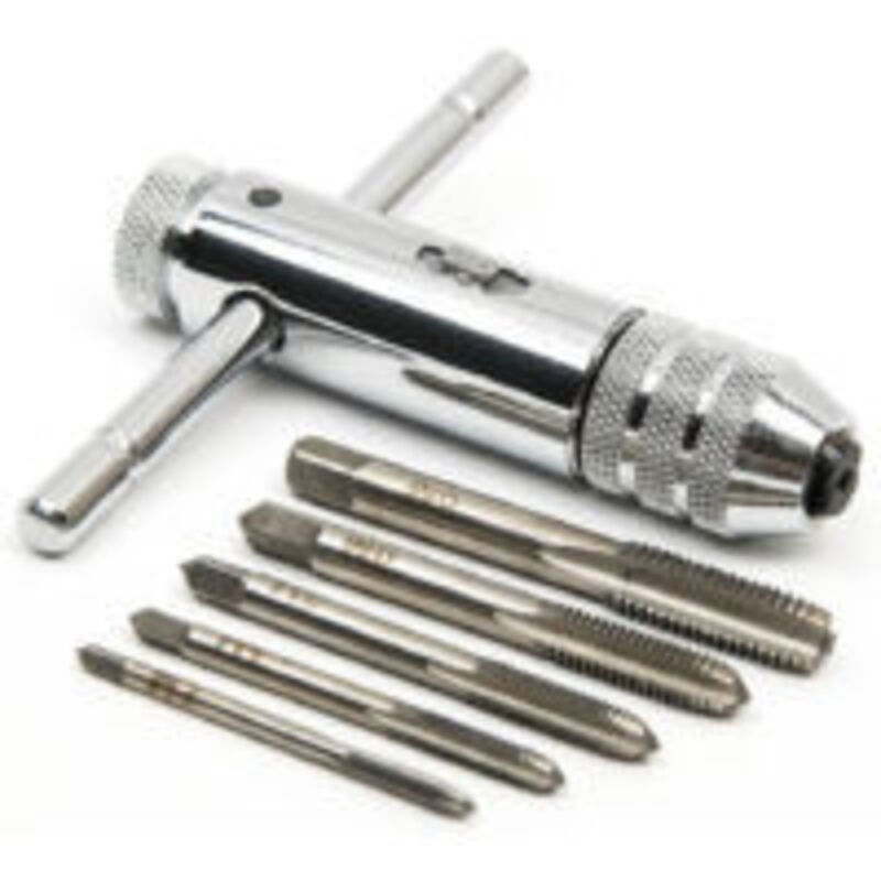 T-griff-ratschen-gewindebohrerhalter, Verstellbarer Gewindebohrerschlüssel Mit 5 Metrischen T-förmigen Gewindeschrauben M3-m8 (3 Mm-8 Mm)