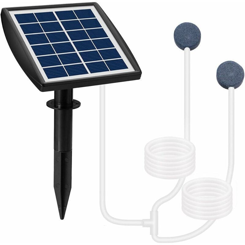 Sauerstoffpumpe Mit Belüfter Für Freibad – Solar-luftpumpenset Mit Schläuchen Und Ausströmerstein Für Garten, Aquarium, Schwimmbad Und Angelteich