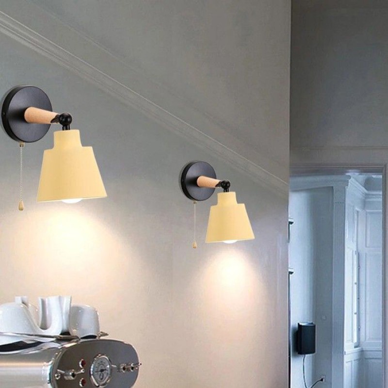 Wandleuchte – Smotop (2er-set) – Vintage-hellbeige – Metall, E27-fassung, Verstellbar – Schalter