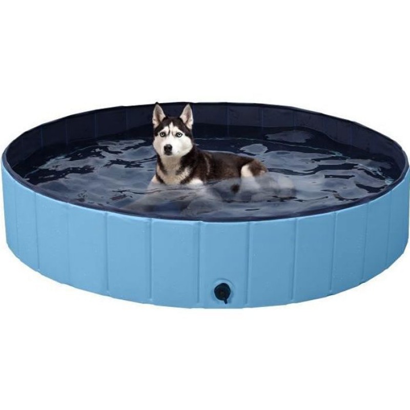 Xl Faltbarer Hundepool – Blau – Rutschfest