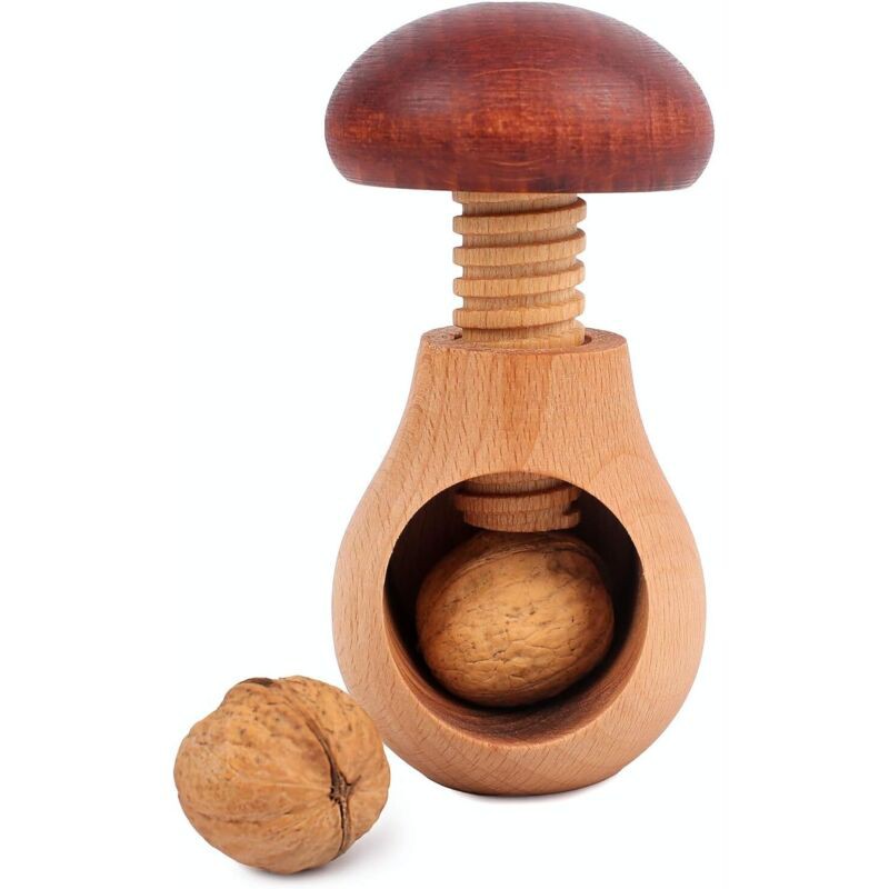Pilzförmiger Nussknacker Aus Holz - Braun - Pilzförmiger Nussknacker Aus Holz - Braun