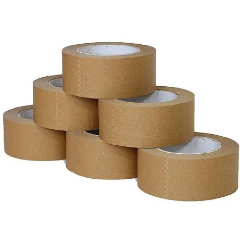 6 Stück Umweltfreundliches Kraftpapierklebeband, Braunes Verpackungsklebeband, Biologisch Abbaubares Papierklebeband, Plastikfrei, Vollständig Recycelbar, 20 Mm X 16 M
