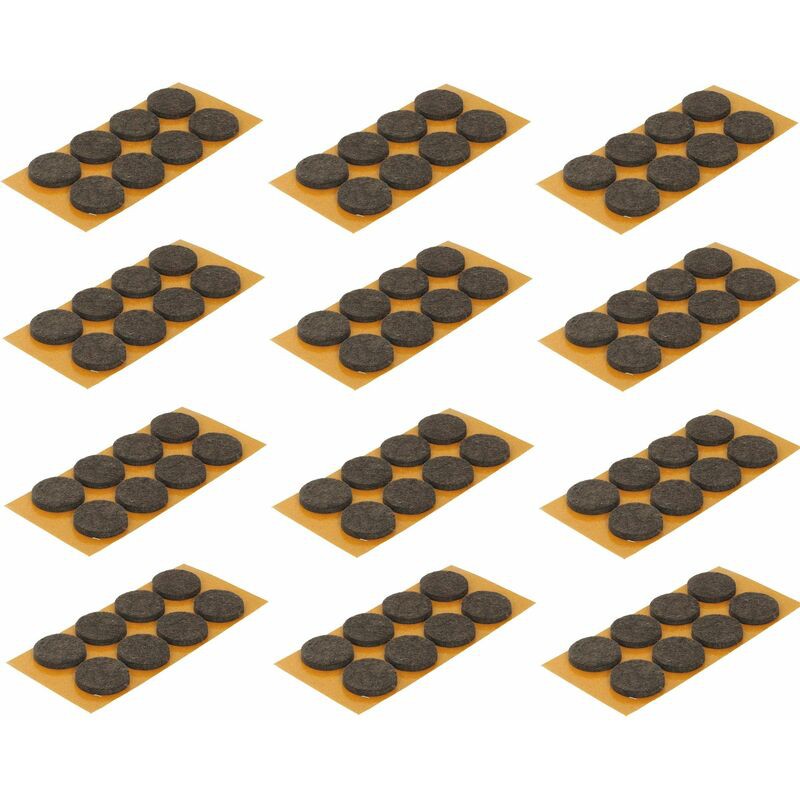 100 Runde Filzgleiter Für Möbel, 20 Mm, Selbstklebend, Braun, Für Stühle Und Tische