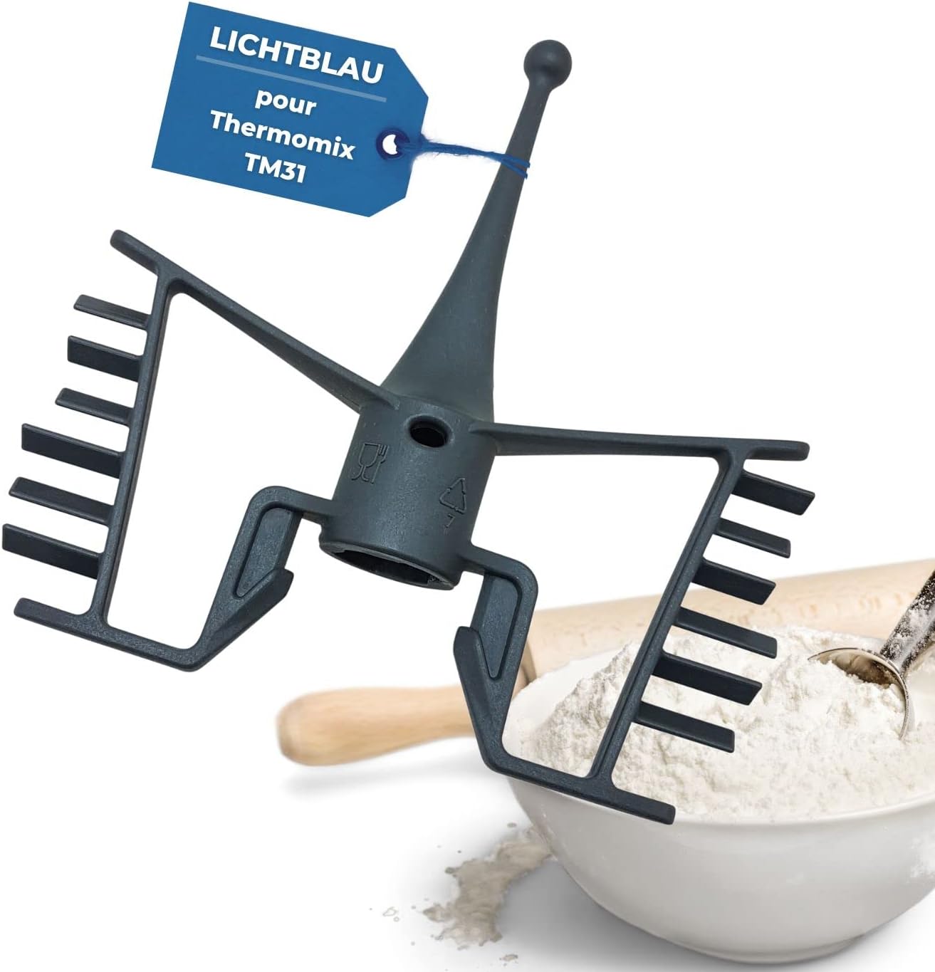 Schneebesen – 1 Stück – Dunkelgrauer Kunststoff – Für Cremes Und Desserts – Kompatibel Mit Thermomix Tm31