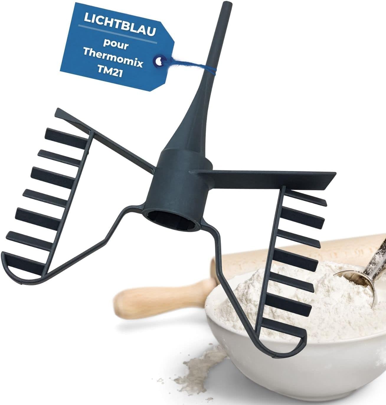 Schneebesen – 1 Stück – Dunkelgrauer Kunststoff – Für Cremes Und Desserts – Kompatibel Mit Thermomix Tm21