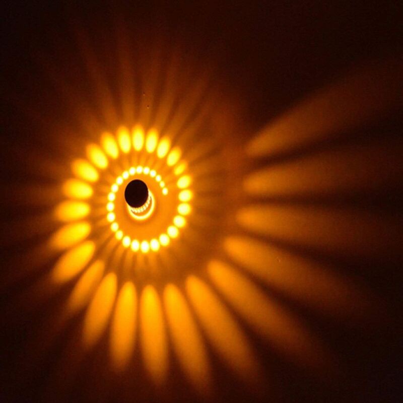 Moderne Led-wandleuchte Für Den Innenbereich, 3 W Gelbes Licht, Dekorative Aluminium-spiralwandleuchte Für Kinderzimmer, Flur, Hotel, Restaurant, Küche, Esszimmer