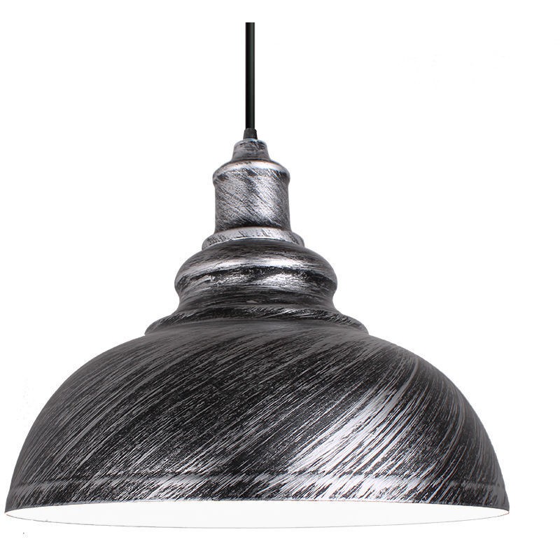 Vintage-industrie-pendelleuchte E27 Ø29cm Retro-deckenleuchte Lampenschirm Für Küche, Esszimmer, Wohnzimmer, Schlafzimmer, Restaurant Silbergrau