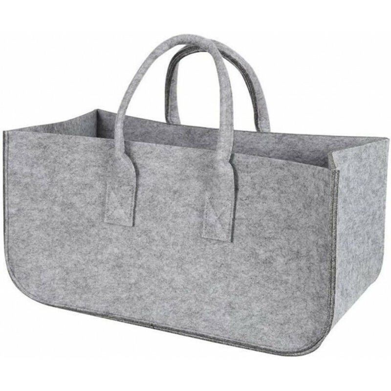 Grauer Filz-holzsack 25x25x50cm - Grauer Filz-holzsack 25x25x50cm