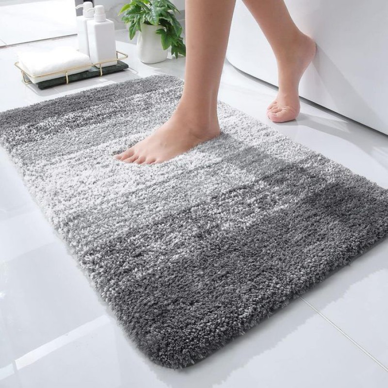Rutschfeste Badematte, Extraweiche Badematte, 50 X 75 Cm, Grau