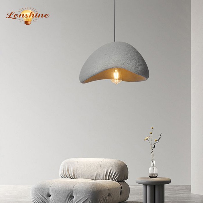 Lonshine Moderne Pendelleuchte Ø20cm Kreativer Grauer Zement-kronleuchter Im Vintage-design E27 Industrielampe Für Wohn- Und Esszimmer