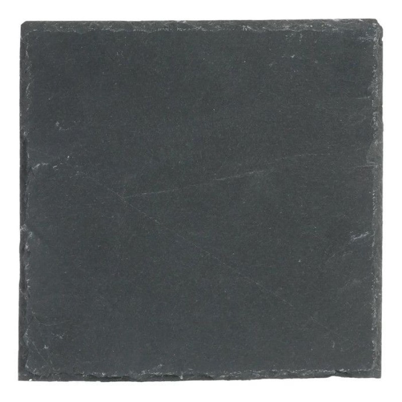 Set Mit 6 Quadratischen „schiefer“-speisetellern, 25 Cm, Grau