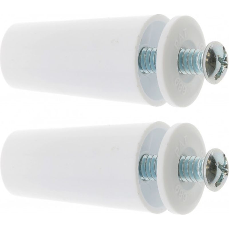 2x Rollladen-endlamellen-anschlagkegel Ø 22 Mm, Länge 40 Mm, Aus Pvc, Mit Unterlegscheibe Und Schraube Für Rollladen, Auf- Und Abrollvorrichtung, Universalanschlusskasten, Weiß