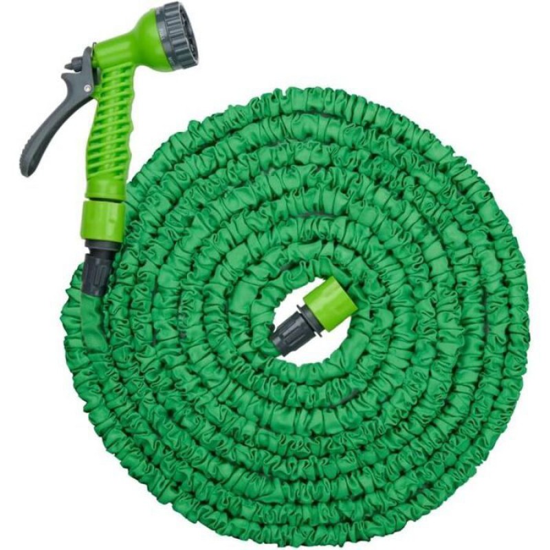 Ausziehbarer Gartenschlauch – 15 M – 7-stufige Spritzpistole – Kompakt – Sofort Einsatzbereit – Leicht – Langlebig – Umweltfreundlich