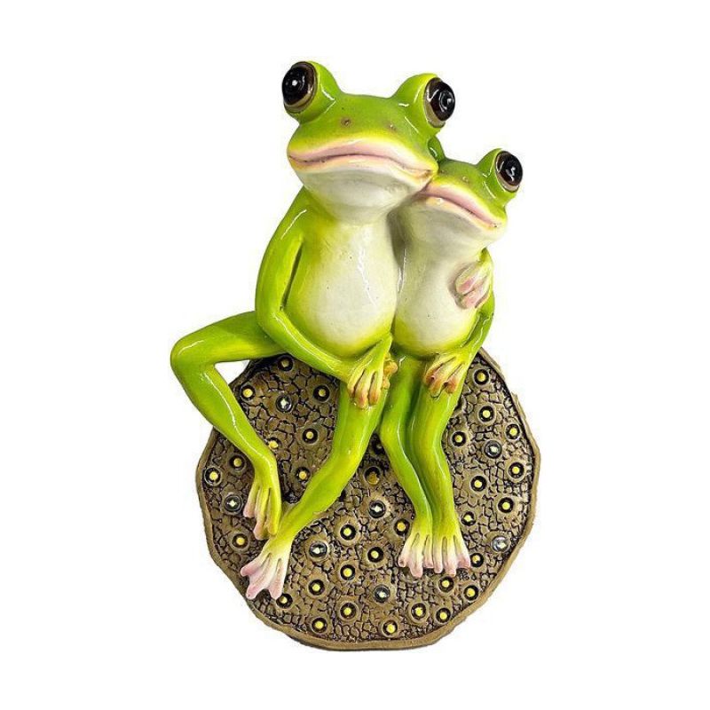 Froschfigur Für Den Garten – Wasserdichte Froschfigur Aus Kunstharz Mit Led-beleuchtung